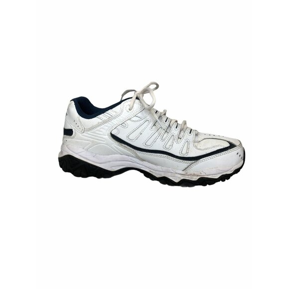 Skechers Sneakers Athletic Shoes 50127 Mens 8 Memory Fit White Navy Blue Reprint - Picture 7 of 10